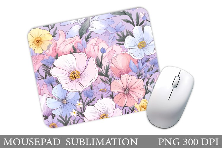 Flowers Mouse Pad Sublimation. Flowers Mouse Pad Design