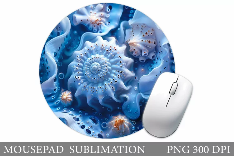 Seashell Texture Mouse Pad. 3D Seashell Mouse Pad Design