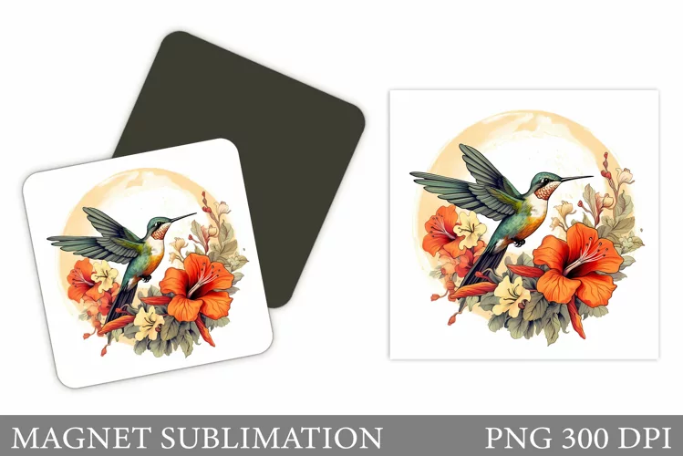 Hummingbird Magnet Design. Bird Magnet Sublimation