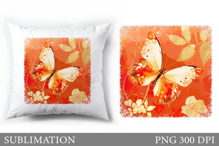 Butterfly Pillow Sublimation. Bitterfly Sublimation example image 1