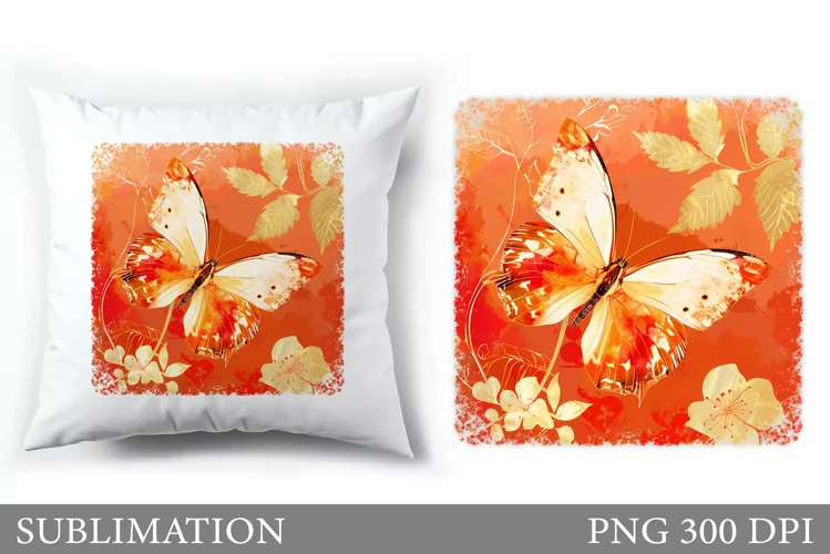 Butterfly Pillow Sublimation. Bitterfly Sublimation