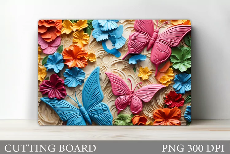 Butterflies Cutting Board. Kitchen Cutting Board Sublimation