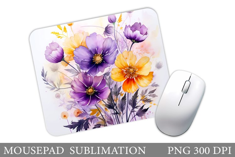 Flowers Mouse Pad Design. Floral Mouse Pad Sublimation example image 1