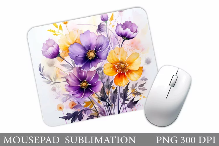 Flowers Mouse Pad Design. Floral Mouse Pad Sublimation