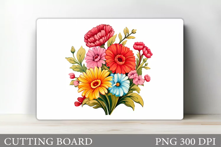 Flowers Cutting Board. Kitchen Cutting Board Sublimation