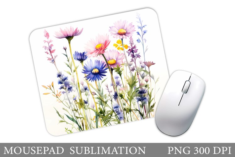 Wildflowers Mouse Pad. Flowers Mouse Pad Sublimation