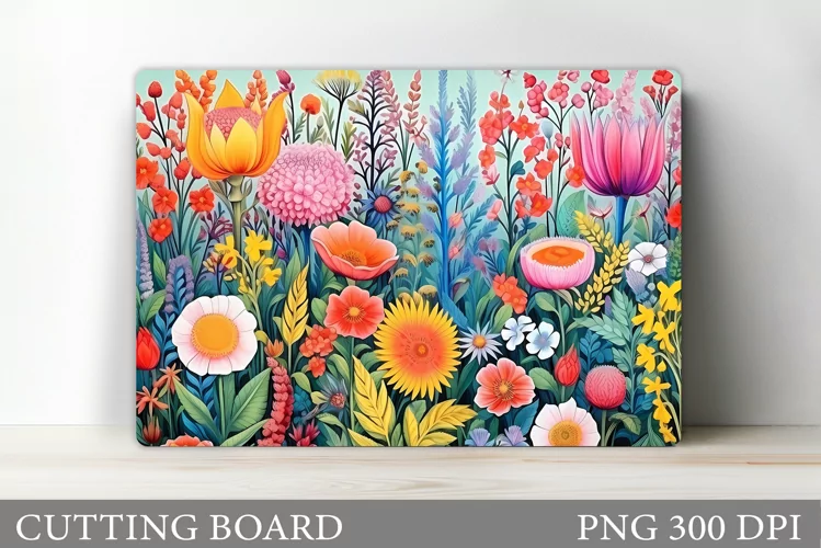 Flowers Cutting Board Design. Cutting Board Sublimation