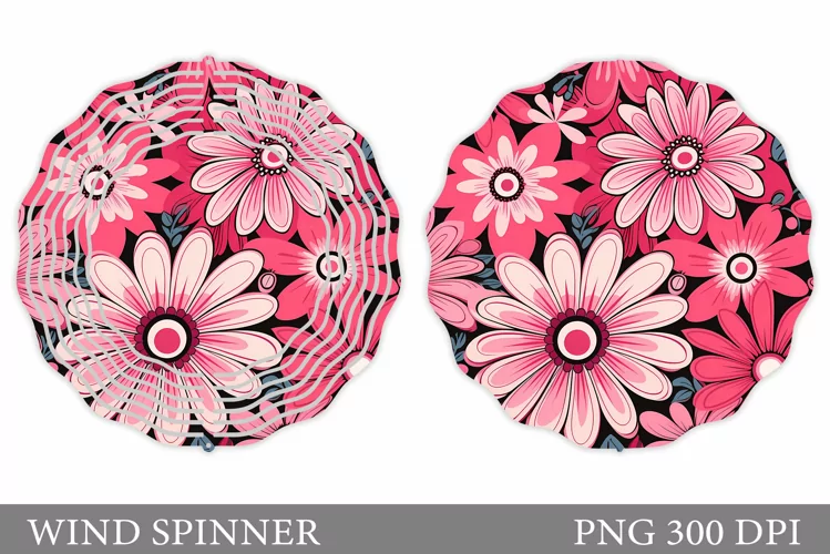 Flowers Wind Spinner Sublimation. Flowers Spinner Design