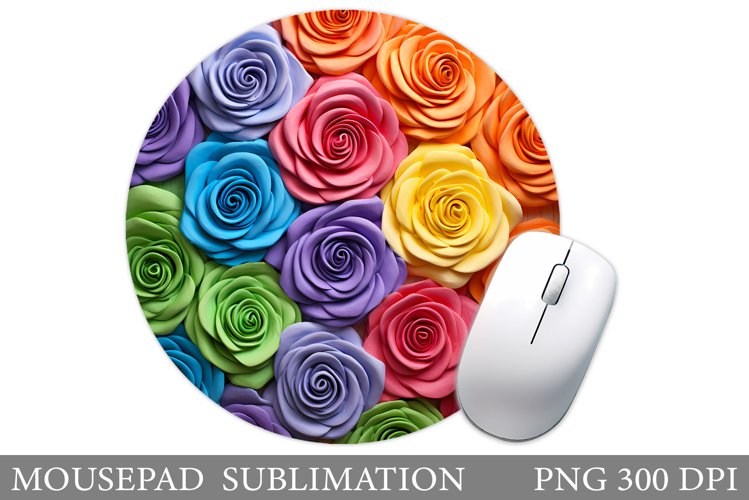 Roses Mouse Pad Design. Flowers Mouse Pad Template