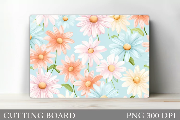 Flowers Cutting Board Design. Daisy Kitchen Cutting Board