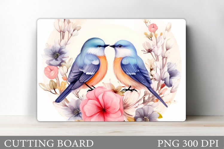 Birds Cutting Board. Birds Flowers Kitchen Cutting Board