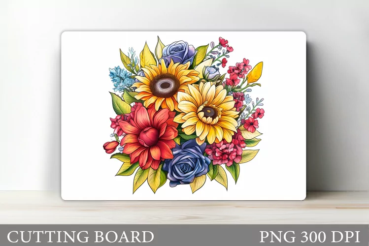Flowers Cutting Board. Flowers Cutting Board Sublimation