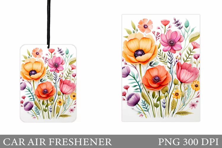 Floral Car Air Freshener. Flowers Car Air Freshener Design