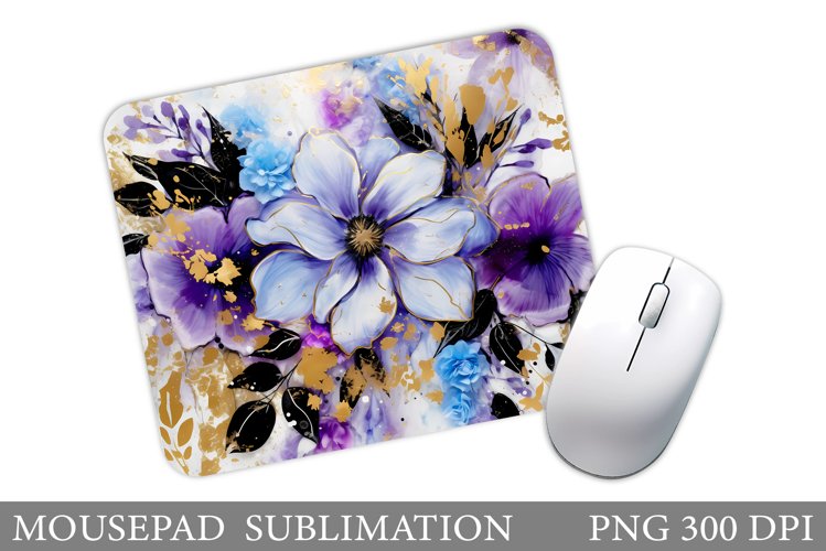 Flowers Mouse Pad Sublimation. Flowers Mouse Pad Design example image 1