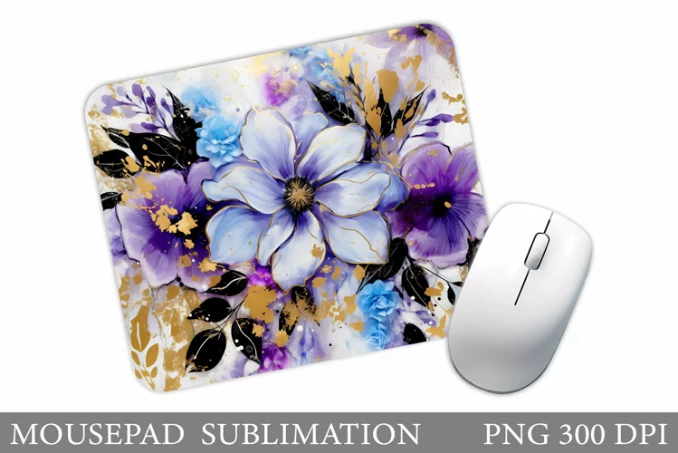 Flowers Mouse Pad Sublimation. Flowers Mouse Pad Design