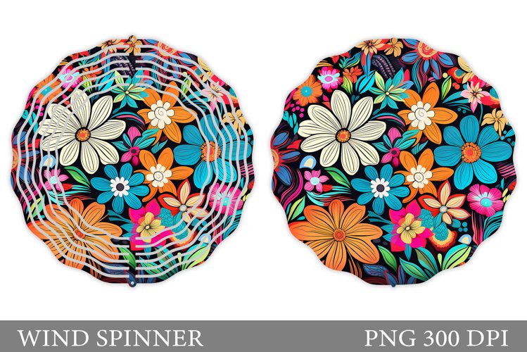 Flowers Wind Spinner Design. Flowers Spinner Sublimation
