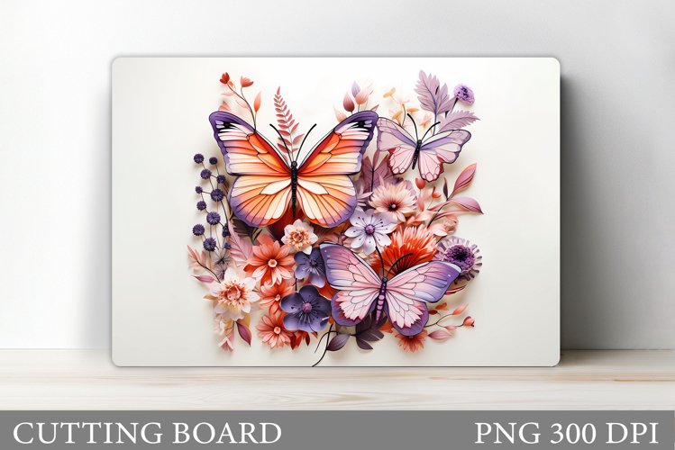 3D Butterflies Cutting Board. Kitchen Cutting Board Design example image 1