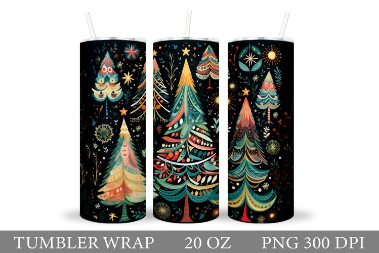 Christmas Tree Tumbler Wrap. Christmas Tumbler Wrap Design example image 1