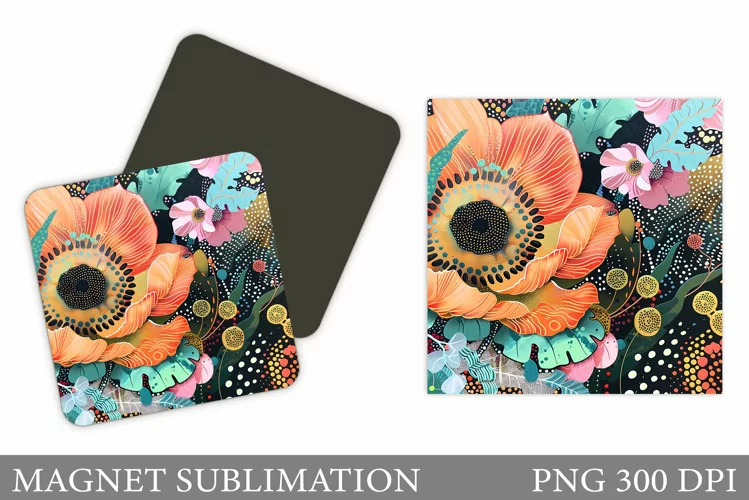 Flowers Magnet Design. Flowers Magnet Sublimation