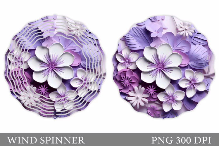 3D Flowers Wind Spinner. Flowers Wind Spinner Sublimation