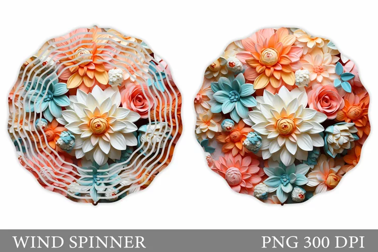 Flowers Wind Spinner. Flowers Wind Spinner Sublimation