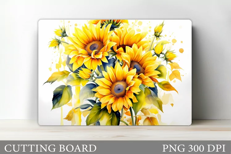 Sunflowers Cutting Board. Flowers Cutting Board Sublimation