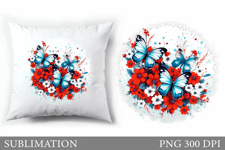 Butterfly Pillow Sublimation. Bitterfly Sublimation