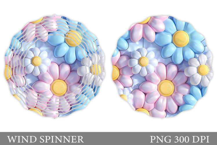 Daisy Flowers Wind Spinner. Floral Wind Spinner Design example image 1
