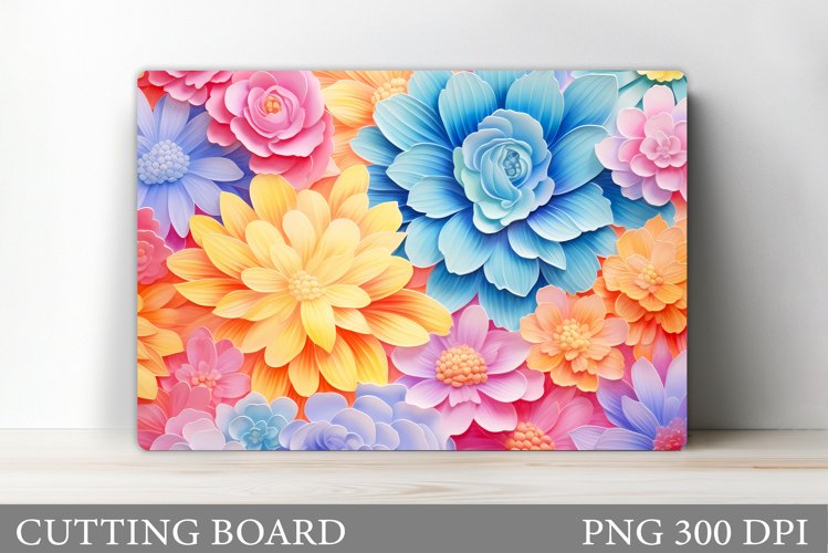 Flowers Cutting Board. 3D Flowers Cutting Board Design example image 1