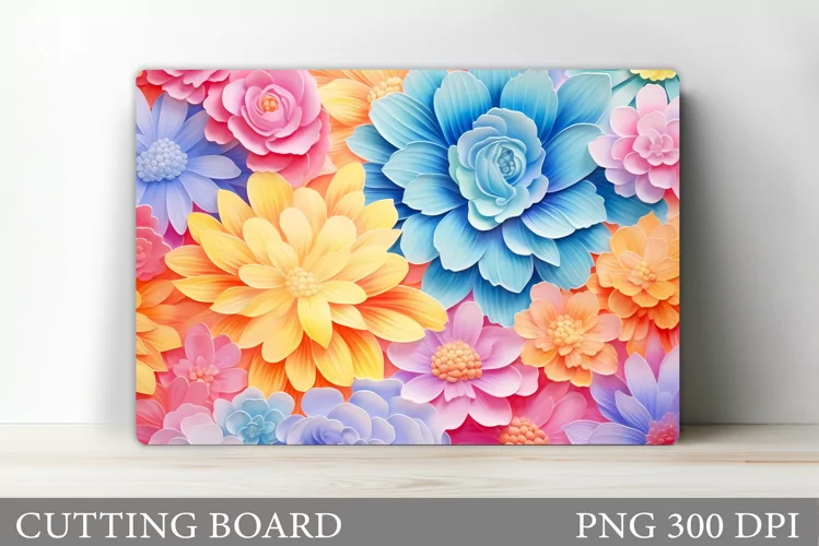 Flowers Cutting Board. 3D Flowers Cutting Board Design
