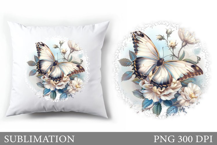 Bitterfly Sublimation. Butterfly Pillow Design example image 1