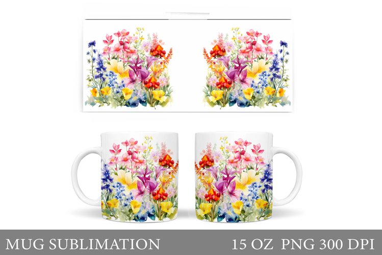 Flowers Mug Wrap Design. Wildflowers Mug (3495607)