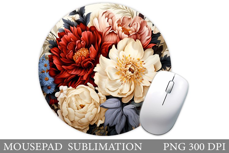 Floral Mouse Pad Sublimation. Flowers Mouse Pad Design example image 1
