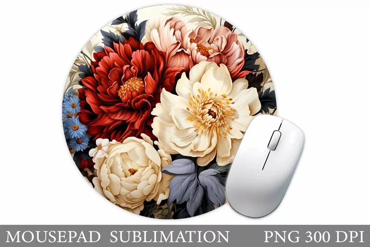 Floral Mouse Pad Sublimation. Flowers Mouse Pad Design