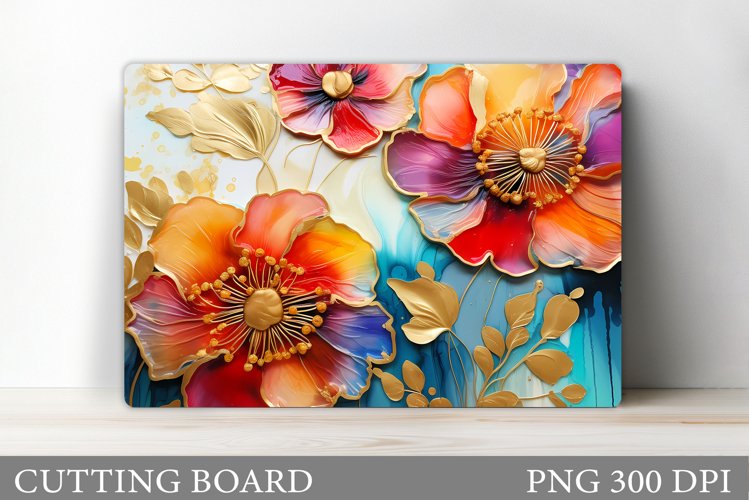 Flowers Cutting Board. Kitchen Cutting Board Sublimation