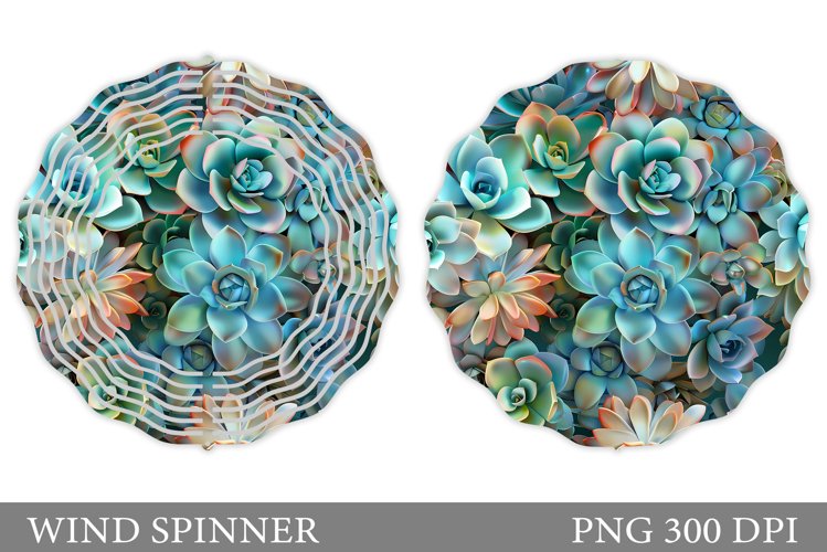 Succulents Wind Spinner. Plants Spinner Sublimation
