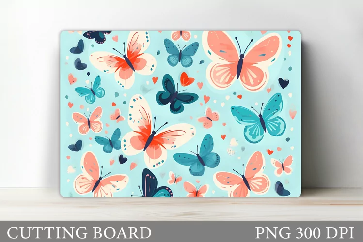 Butterflies Cutting Board. Kitchen Cutting Board Sublimation