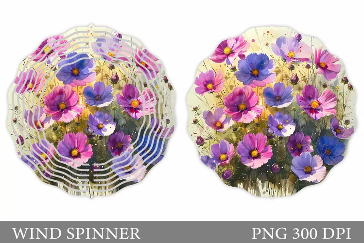 Flowers Wind Spinner Sublimation. Flowers Spinner Design