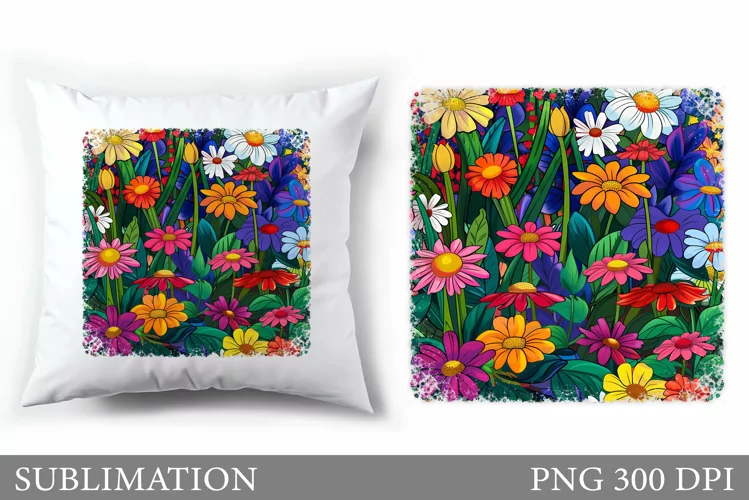 Flowers Pillow Sublimation. Summer Sublimation