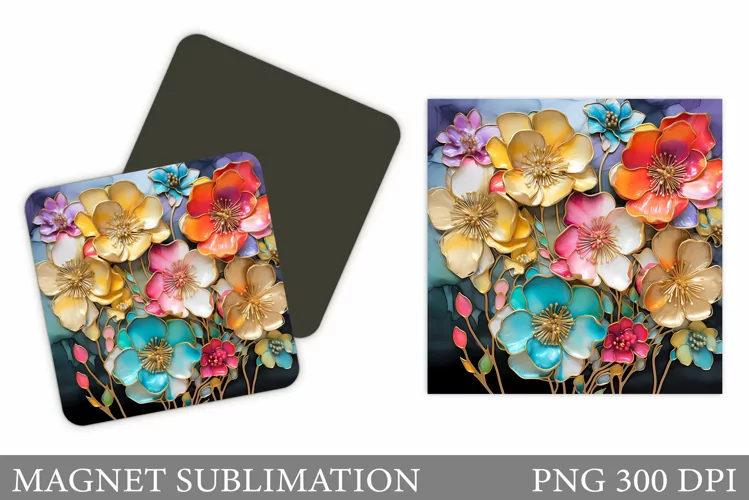 Flowers Magnet Design. Flowers Magnet Sublimation