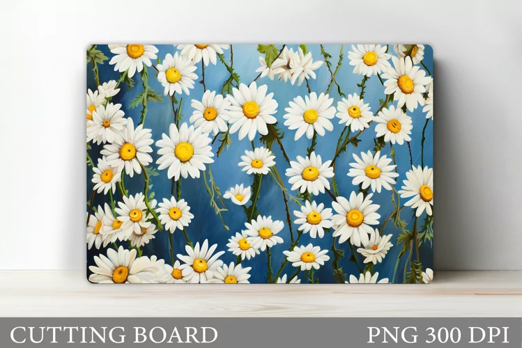 Daisy Flowers Cutting Board. Flowers Cutting Board Design