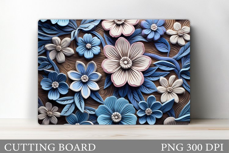 3D Flowers Cutting Board. Flowers Cutting Board Design example image 1