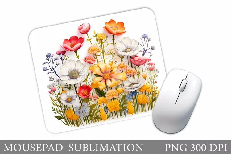 Flowers Mouse Pad Sublimation. 3D Flowers Mouse Pad Design