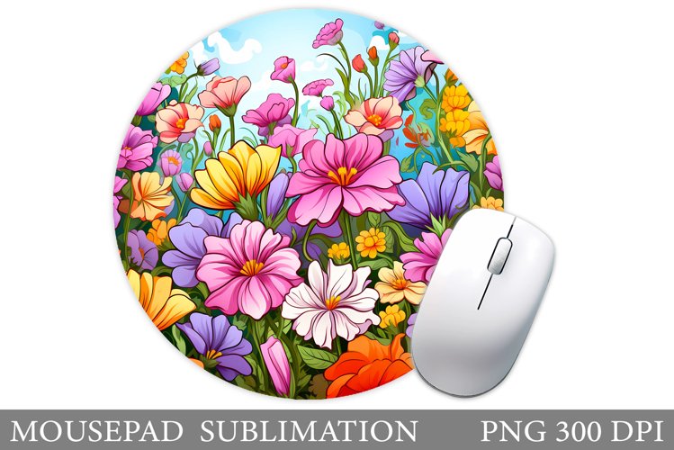 Flowers Mouse Pad Design. Floral Mouse Pad Sublimation example image 1