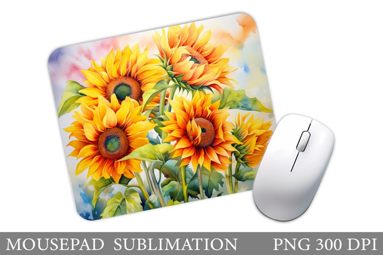 Sunflowers Mouse Pad Design. Summer Mouse Pad Sublimation