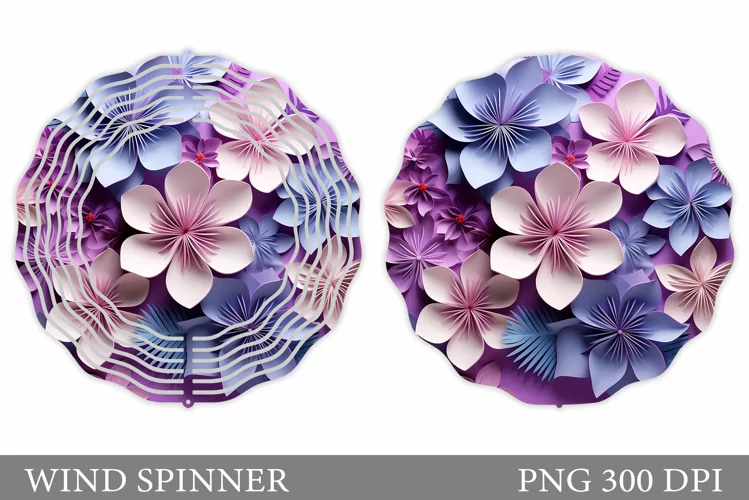 Flowers Spinner Sublimation. 3D Flowers Wind Spinner