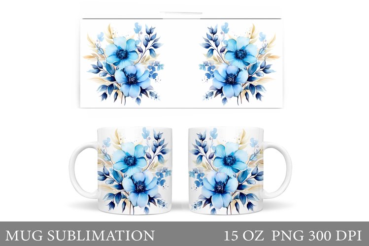 Flowers Mug Wrap Design. Flowers Mug Sublimation