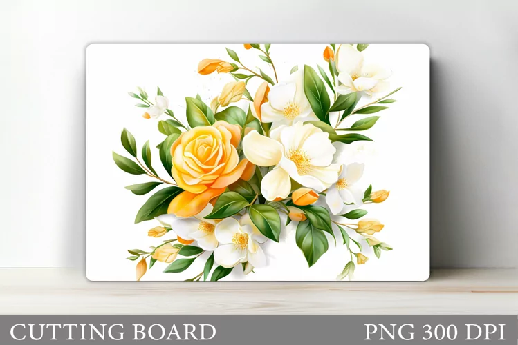 Flowers Cutting Board. Kitchen Cutting Board Sublimation