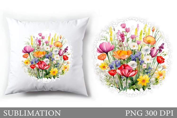 Flowers Pillow Sublimation. Summer Sublimation