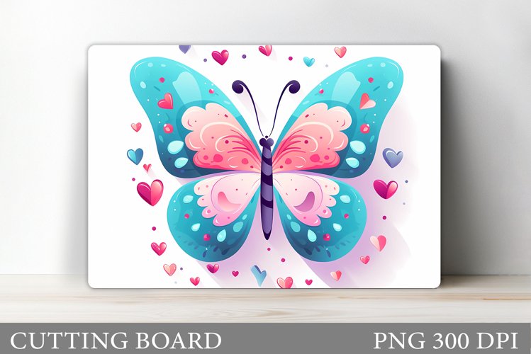 Butterfly Cutting Board. Hearts Cutting Board Sublimation example image 1